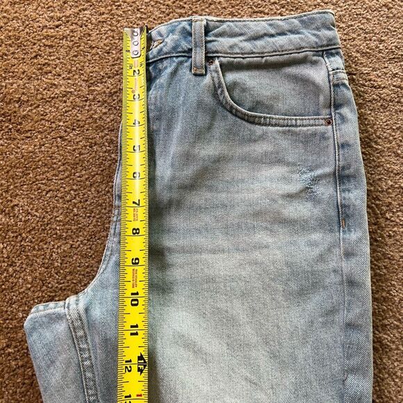 TopShop Womens Light Blue Moto Bleach Fishnet Distressed Mom Jeans Size 28 - Picture 13 of 13